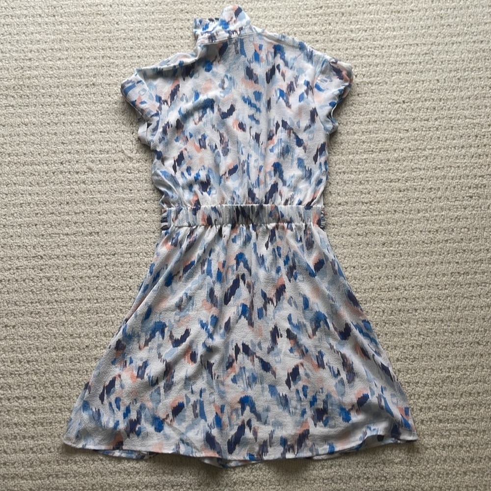 Reitmans Printed Short Sleeve Button-Front Tie-Waist Dress Size XXS - Picture 6 of 13